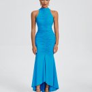 Turtleneck Ruched Maxi Bodycon Dress