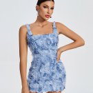 Floral Applique Corset Mini Dress