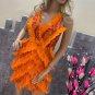Strappy Sleeveless Feather Mini Bodycon Dress