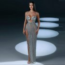 Strappy Sleeveless Rhinestone Maxi Bodycon Dress