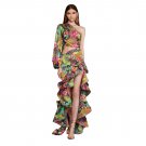 One Shoulder Long Sleeve Cut Out Maxi Dress