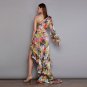 One Shoulder Long Sleeve Ruffle Maxi Dress