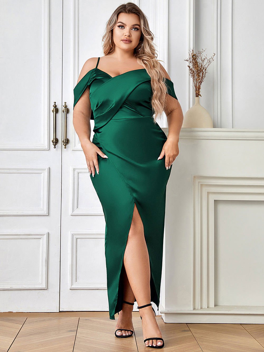 Strappy Sleeveless Pure Color Maxi Bodycon Dress