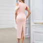 Round Neck Graceful Midi Bodycon Dress