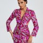 Deep V Empire Waist Sequin Blazer Dress