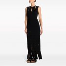 Round Neck Sleeveless Cut Out Maxi Bodycon Dress