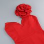 One Shoulder Sleeveless Flower Maxi Dress