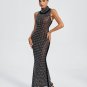 Crystal Embellished See-through Maxi Dress