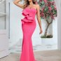 Strapless Sleeveless Fishtail Maxi Bodycon Dress