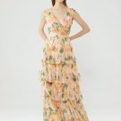 V Neck Sleeveless Fresh Maxi Bodycon Dress