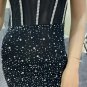 Strappy Sleeveless Rhinestone Maxi Bodycon Dress