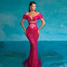 Off Shoulder Tulle Maxi Bodycon Dress