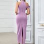 High Neck Sleeveless Elegant Maxi Bodycon Dress