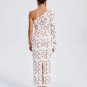 One Shoulder Lace Floral Long Dress