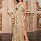 Long Sleeve Sequins Maxi Bodycon Dress