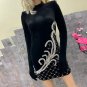 High Neck Long Sleeve Skintight Mini Bodycon Dress