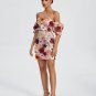 Off Shoulder Floral Embellished Mini Dress