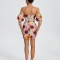 Off Shoulder Floral Embellished Mini Dress