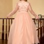 Round Neck Long Sleeve Butterfly Maxi Bodycon Dress