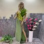 Strapless Sleeveless Feather Maxi Bodycon Dress