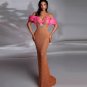 Off Shoulder Frill Maxi Bodycon Dress