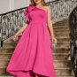 One Shoulder Sleeveless Flouncy Maxi Bodycon Dress