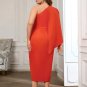 One Shoulder Wrinkled Midi Bodycon Dress