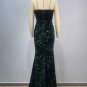 Strapless Sleeveless Sequins Maxi Bodycon Dress