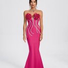 Flowers Corset Detail Maxi Mermaid Dress