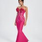 Flowers Corset Detail Maxi Mermaid Dress