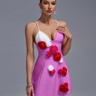 Pearl Strap Multicolor Flowers Mini Dress