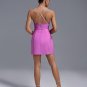 Pearl Strap Multicolor Flowers Mini Dress