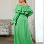 Off Shoulder Long Sleeve Flouncy Maxi Bodycon Dress