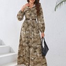 Semi-High Collar Long Sleeve Loose Maxi Bodycon Dress