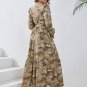 Semi-High Collar Long Sleeve Loose Maxi Bodycon Dress