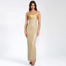 Strapless Sleeveless Splicing Maxi Bodycon Dress