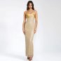 Strapless Sleeveless Splicing Maxi Bodycon Dress