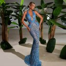 Halter Sleeveless Sequins Maxi Bodycon Dress