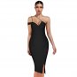 Sleeveless Asymmetrical Slit Bandage Dress
