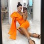 Bowknot Asymmetrical One Sleeve Bandage Dress