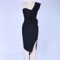 One Shoulder Sleeveless Frill Over Knee Bandage Dress