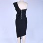 One Shoulder Sleeveless Frill Over Knee Bandage Dress