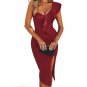 One Shoulder Sleeveless Frill Over Knee Bandage Dress