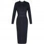 Round Neck Long Sleeve Striped Over Knee Bandage Dress
