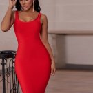 Strappy Sleeveless Striped Over Knee Bandage Dress