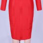 High Neck Long Sleeve Cut Out Over Knee Bandage Dress