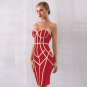 Strappy Sleeveless Striped Over Knee Bandage Dress