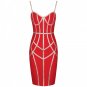 Strappy Sleeveless Striped Over Knee Bandage Dress