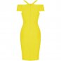 V Neck Mid Sleeve Striped Over Knee Bandage Dress