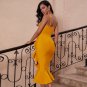 Strappy Sleeveless Frill Over Knee Bandage Dress